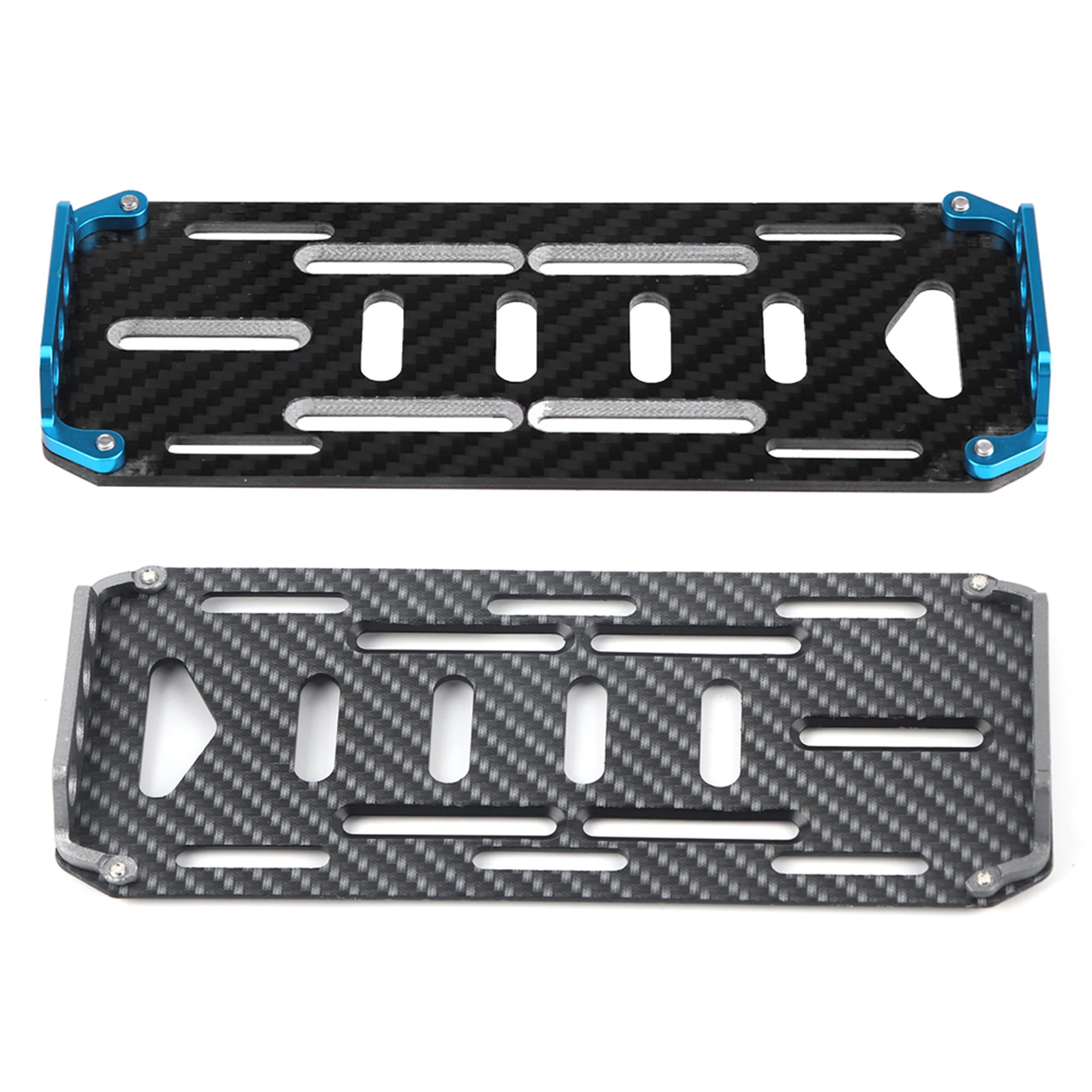 Piastra di montaggio batteria in carbonio in lega di alluminio per Axial SCX10 CC01 D90 Piastra di montaggio batteria per auto RC in scala 1/10