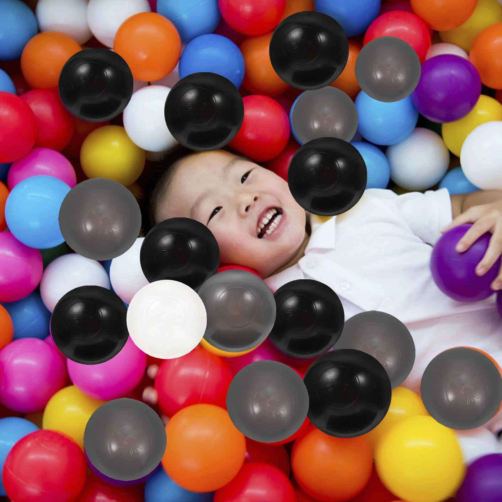 50 Stück Ballspielzeug, weiße Kunststoff-Kinderbälle, Zelt, Grube, Schwimmen, Ozeanbälle für Geburtstag, Geburtstag, Strand, Kinderspiele, Spielzeug