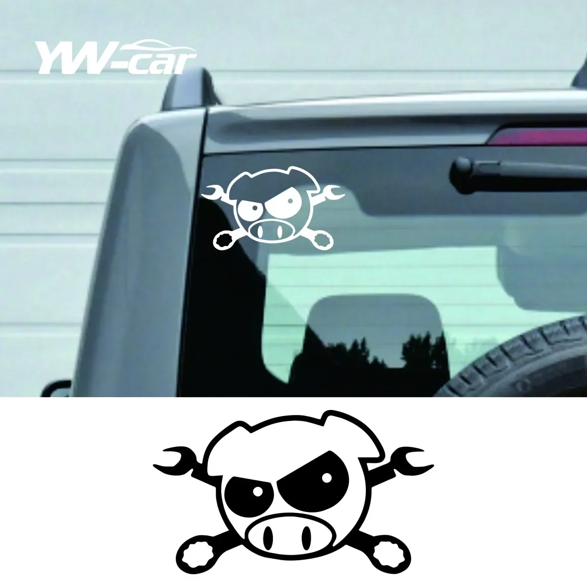 Car Sticker Funny Rally Pig Wrenches Styling Exterior Accessories Vinyl Decals for Mazda Mazda Subaru Golf Kia Rio