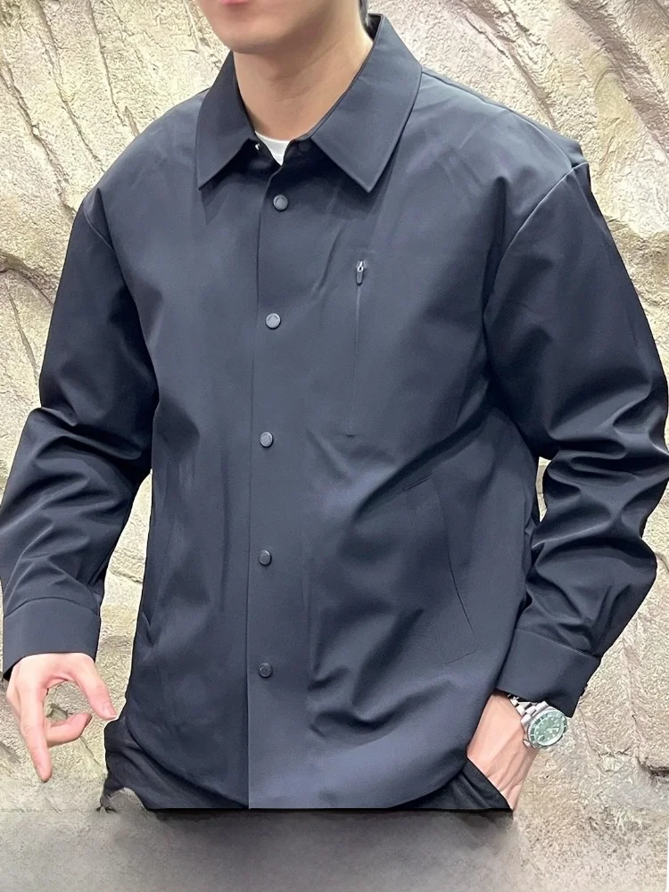 

Высококачественное уличное мужское пуховое пальто 90, белое зимнее пальто из гусиного пуха с воротником-стойкой, водонепроницаемое полиэфирное волокно, стандартного кроя