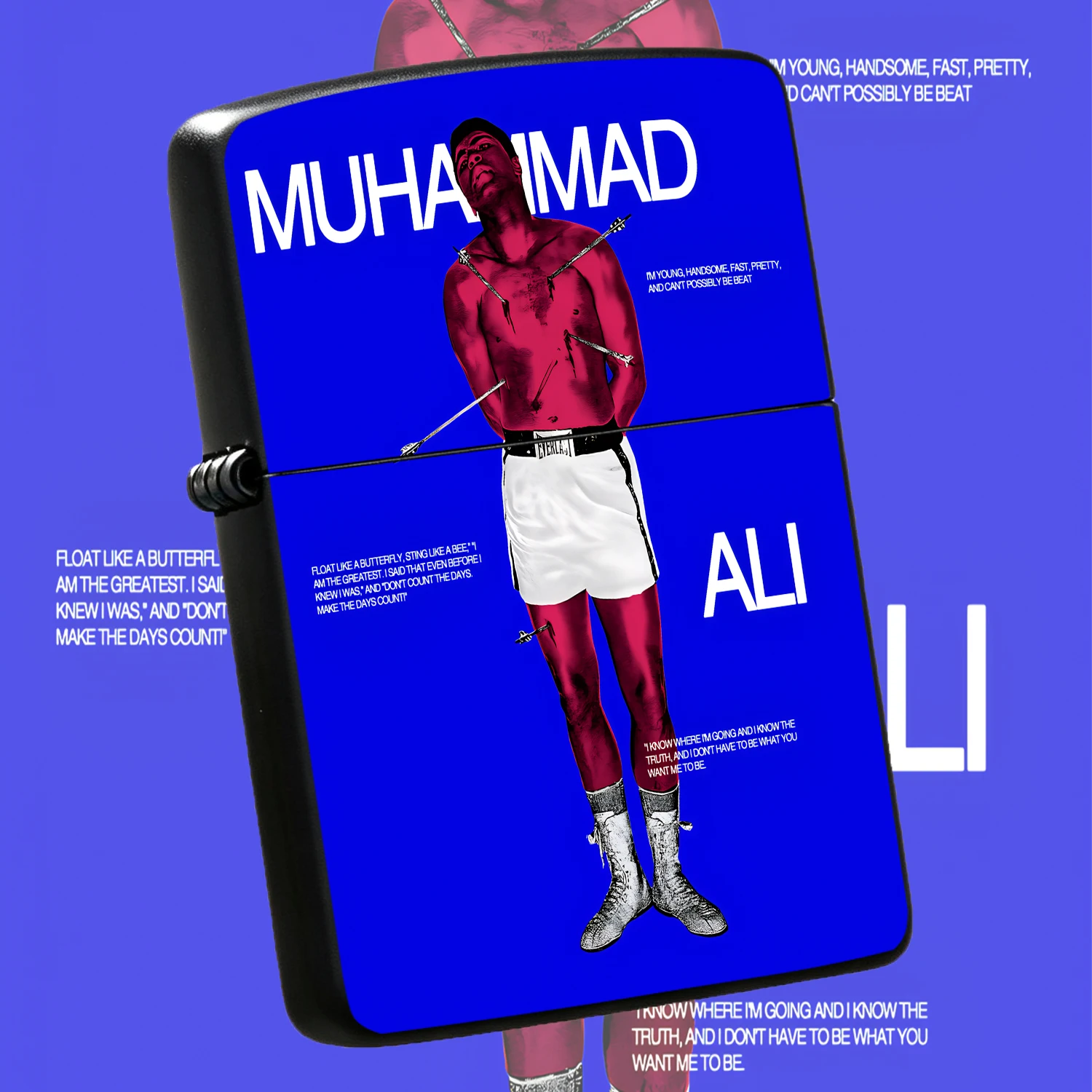 Trendy Themed Lighter, Boxing Legend Art Print Portable Daily Use Item, Ideal For Personal Collection Gifting, Fits All Scenarios, Stylish Durable Creative Souvenir For Sports Fans, Exquisite Practical Must-Have For Daily Carry Special Occa