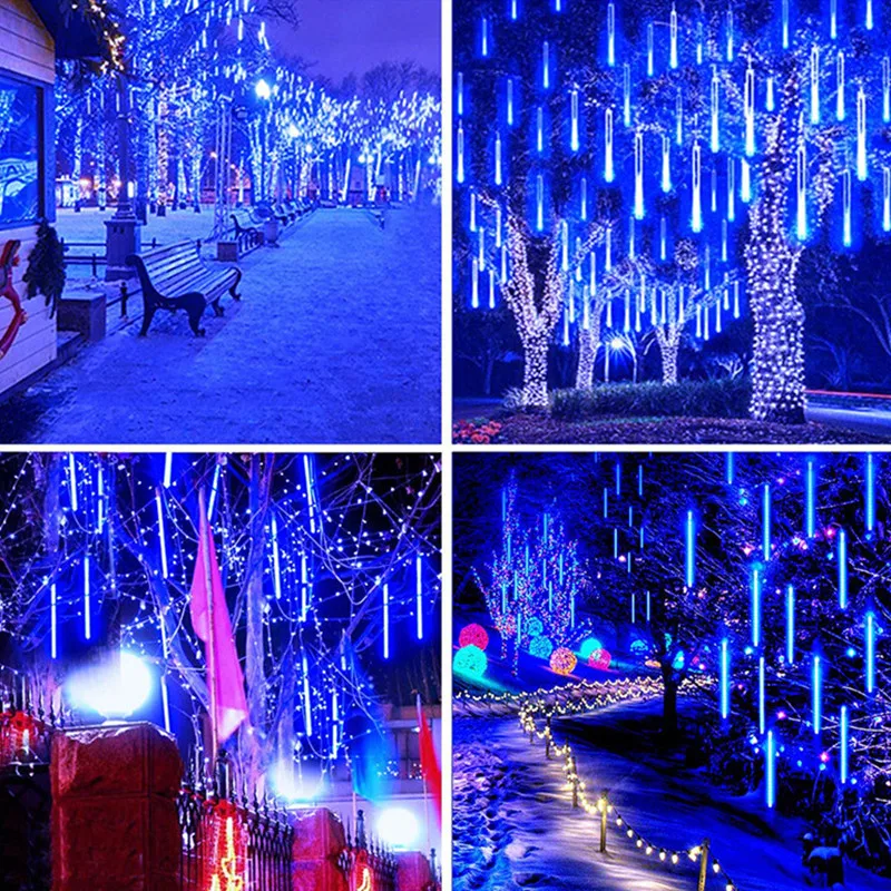 

8 Tube Solar Meteor Shower Rain String Light Holiday Fairy Light LED 30/50CM Garden Lamp Wedding Party Christmas Tree Decoration