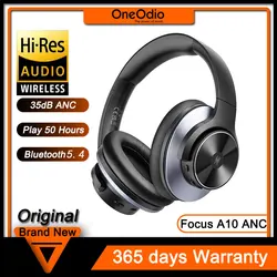 Oneodio A10 ANC Bluetooth Headphones Audio Hi-Res Over Ear Wireless Headset With 5 Microphones USB C Fast Charge Hybrid Earphone