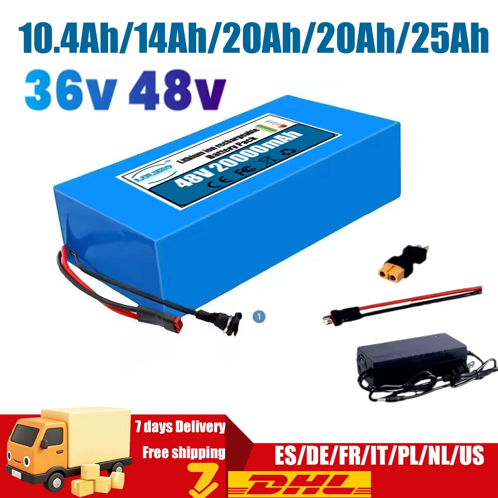 

Electric scooter/bicycle specific 48V 36V 25Ah 18650 lithium battery 500W-1500W suitable for built-in BMS with charger