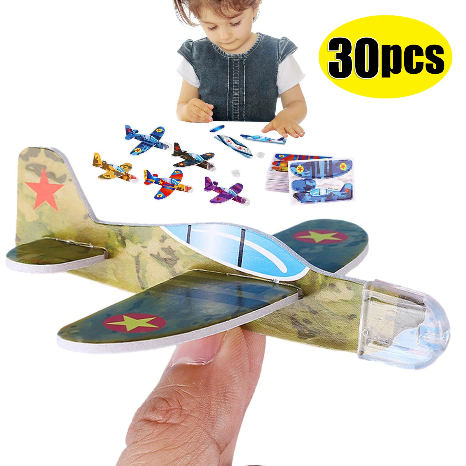 30Pcs Wholesale Mini Foam Airplane Toy Hand Throw Flying Planes Kids Toys