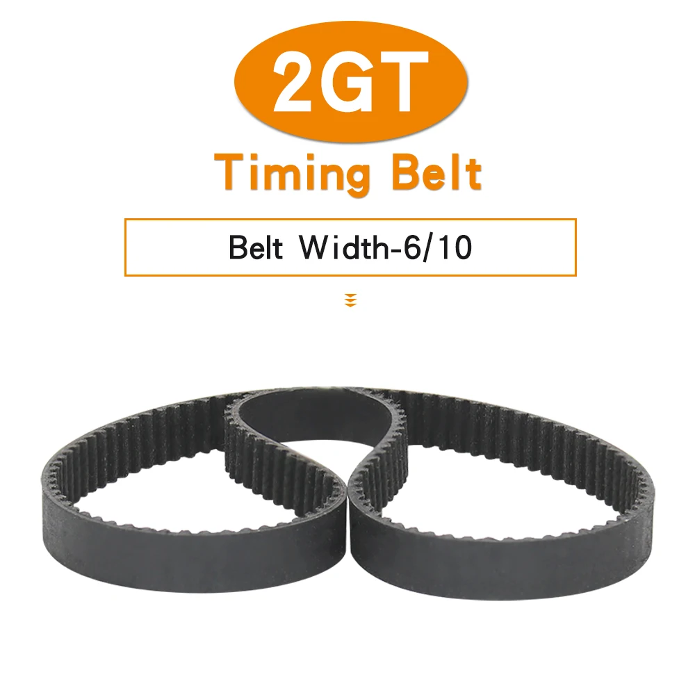 Timing Belt 2GT-214/220/228/232/236/240/244/252/260/264 Closed Loop Rubber Synchronous Belt Width 6/10 mm For 3D Printer Parts