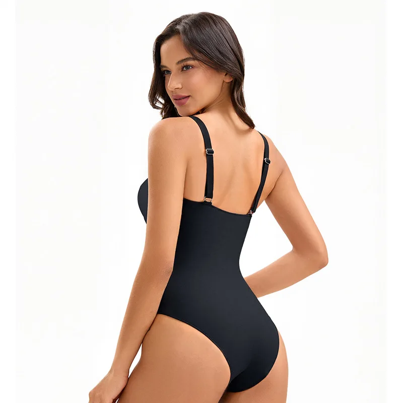 2026 جديد مثير العميق الخامس الرقبة الرسن رفع ملابس النساء قطعة واحدة ملابس السباحة الإناث الصليب ارتداءها ثوب السباحة بحر Monokini #2