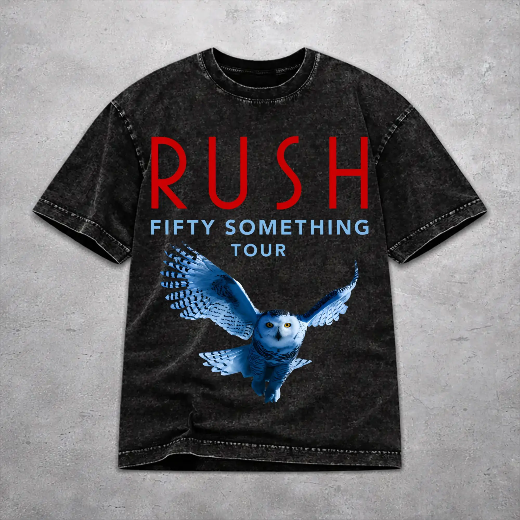 Rush Band Fifty Something Tour 2026 Washed T Shirt Retro Harajuku for Men Women  Hiphop Tee T-Shirts 100% Cotton