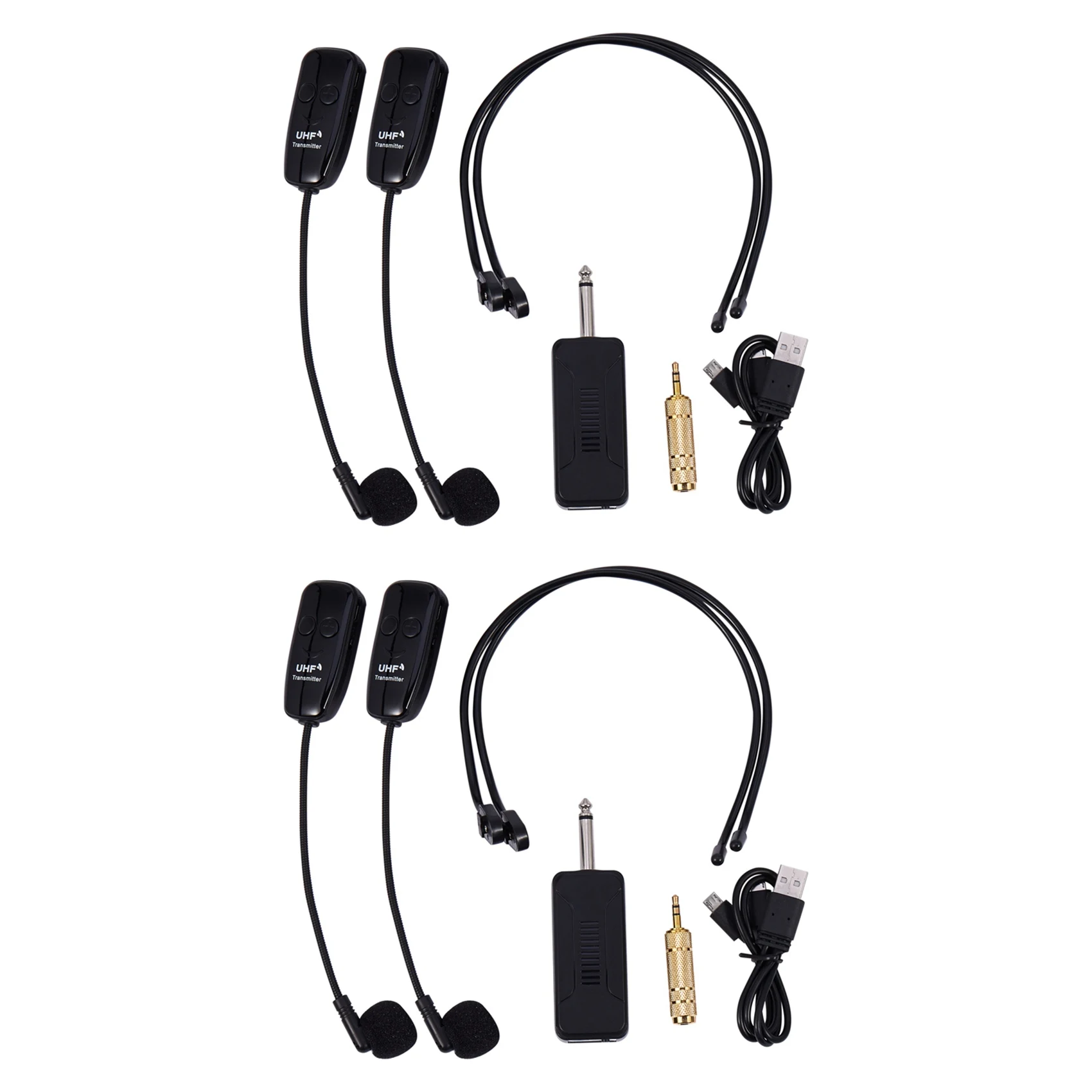 2X U12F Uhf One For Two Wireless Headset Microphone Amplifier Mixer Suitable For Teaching Guides Meeting Lectures