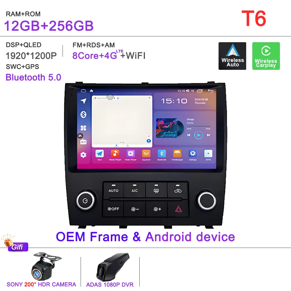 Android 16 Carplay Auto Voor Lexus IS200 XE10 1999-2005 Autoradio Multimedia Video Player Navigatie GPS DVD Touch screen WiFi