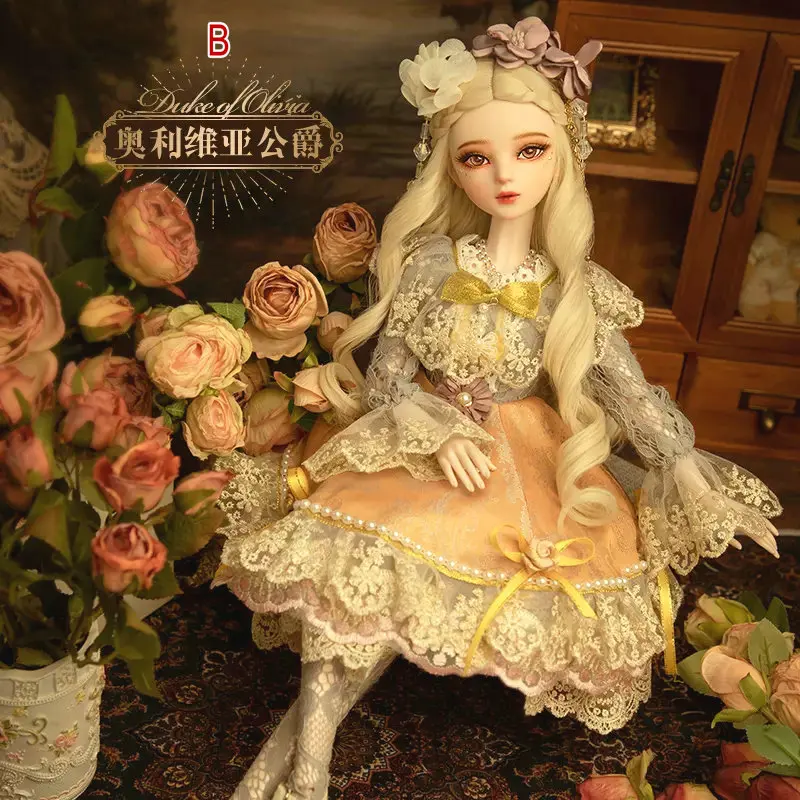 Handmade 1/3 Bjd Doll Big 60cm Gorgeous Lolita Style Classical Noble Princess Girl Ball-Jointed Dolls Full Set Toys For Girls