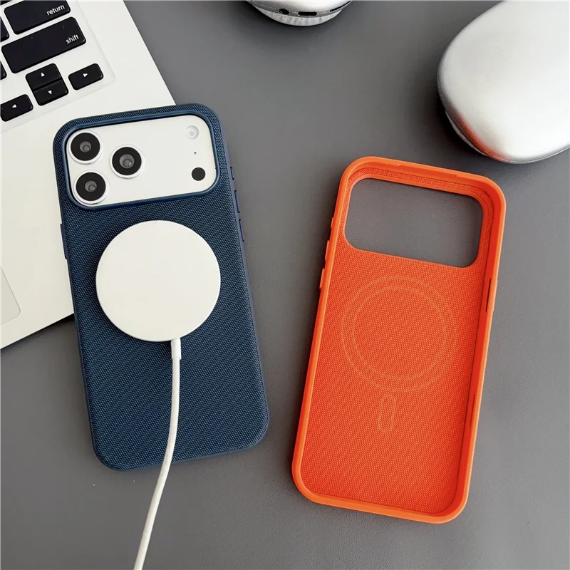Picture 5: Magnetic Original For Magsafe Technology Woven Boxed Case For iPhone 17pro max 16 17Pro 17 Matte Wireless Shockproof Cover