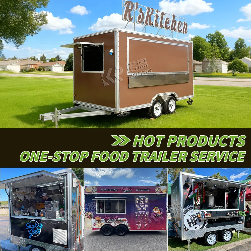 移動式キッチン アイスクリーム ホットドッグ 小型フードトラック CEおよびDOT認証取得済み フルキッチン付き移動式フードトレーラー