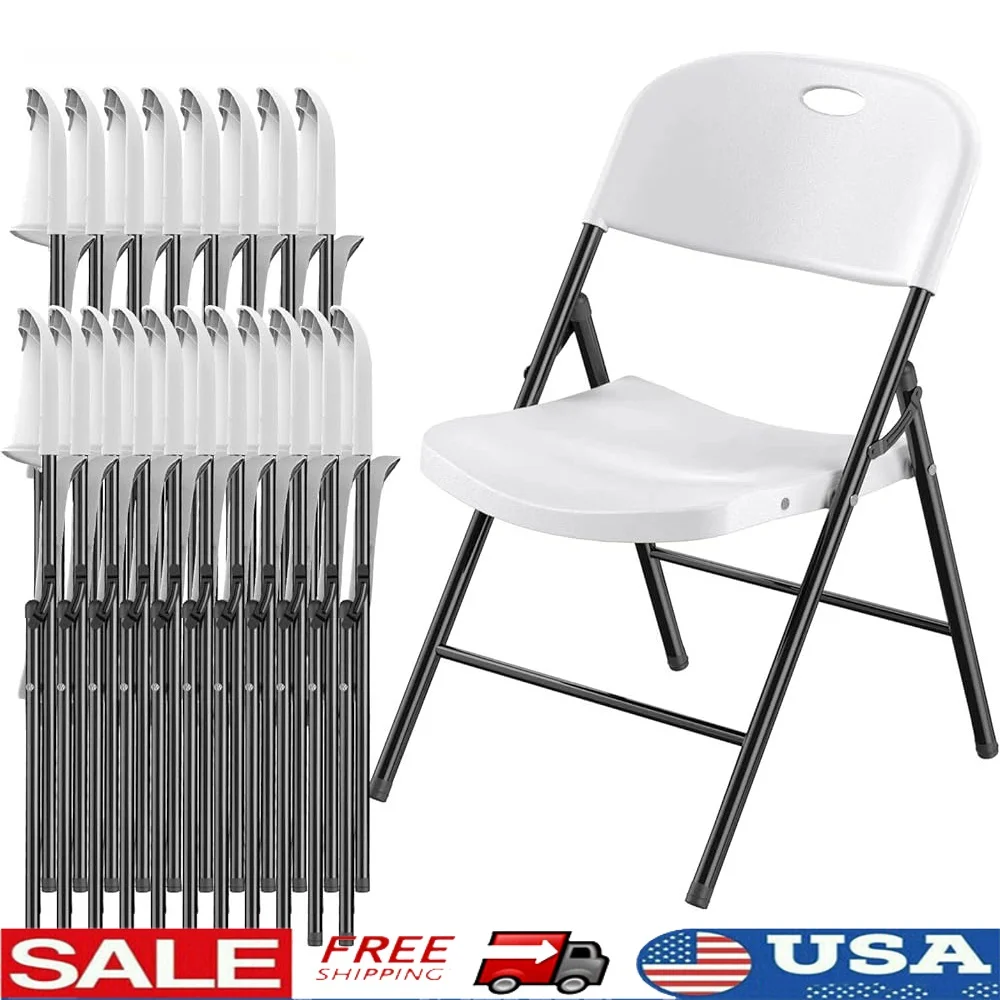 

Heavy Duty Plastic Folding Chair 650lb Capacity Reinforced Steel Frame Portable Ergonomic Design Indoor Outdoor Use Space Saving