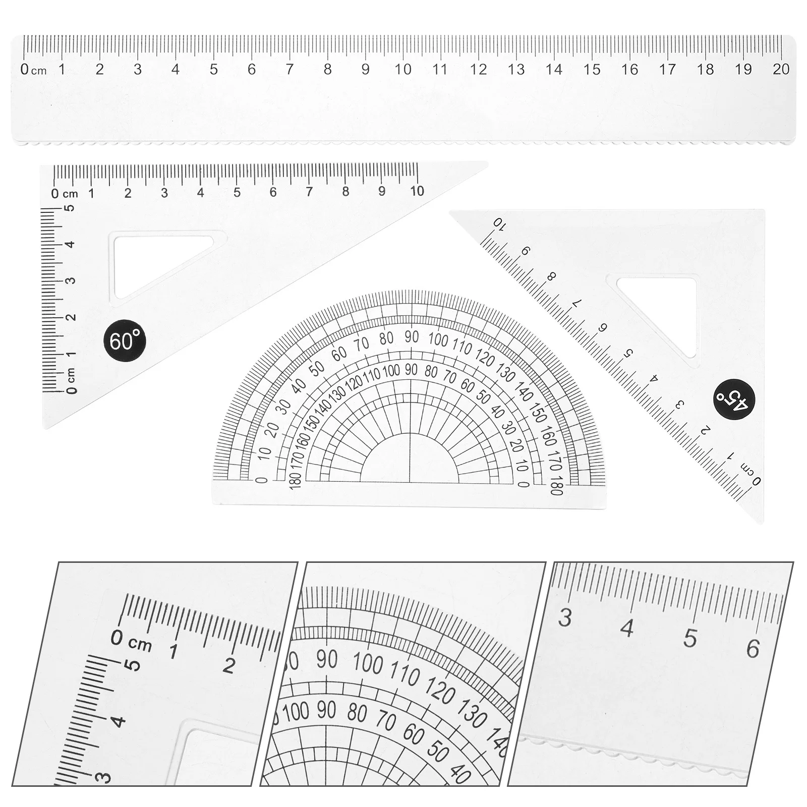 1Set Geometry Drawing Ruler Geometry Tool Multi Functional Drafting Tool School Supply Drawing Accessory Protractor