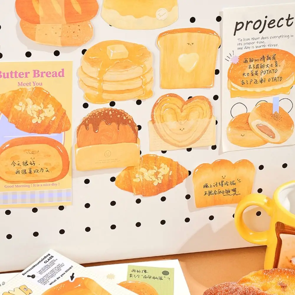 Leuke Sticky Notes Cartoon Sticky Notes Toast Vorm Markers Vlaggen Zelfklevende Memo Pads Studenten Thuis Kantoorbenodigdheden