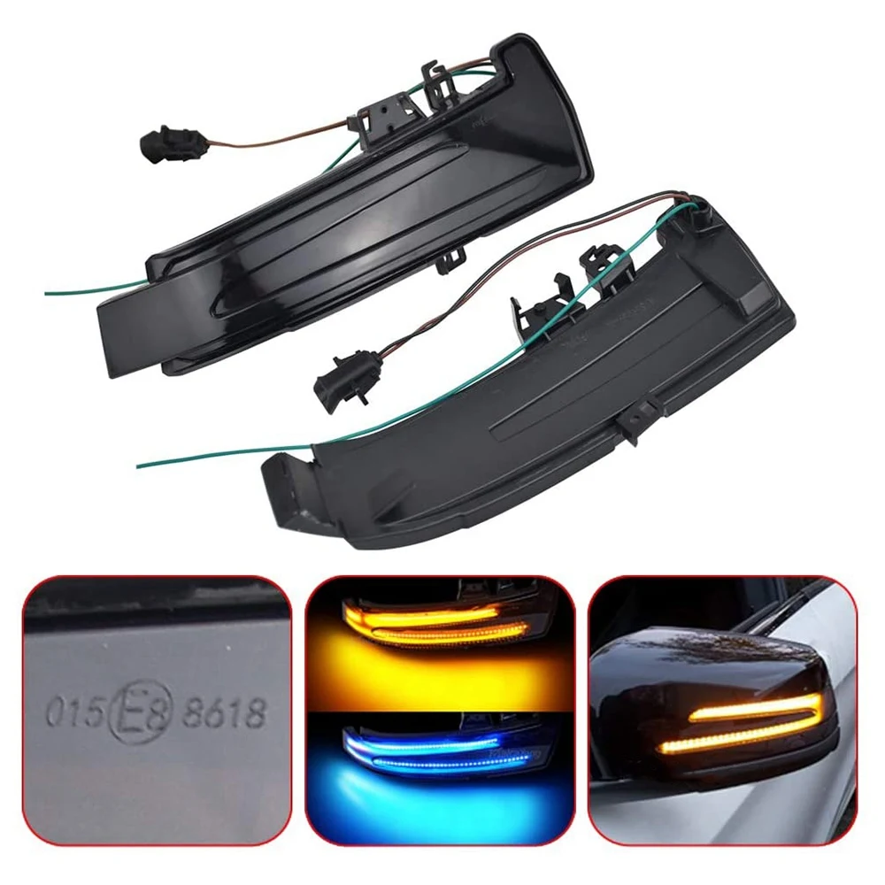 Blue Turn Signal Indicator Dynamic Blinker for Mercedes-Benz C117 2014-2019 CLA250 CLA45 W221 W212 W204 W176 W246 X156