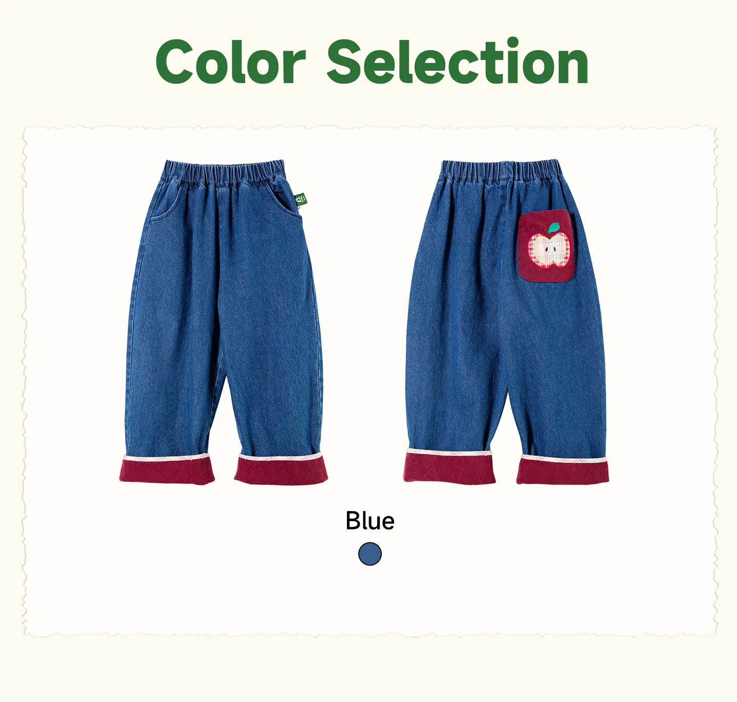 Amila 2026 Herbst Neue Kinder-Jeanshose mit Umschlagbündchen, Vintage-Waschung, gerolltem Saum, weitem Bein, weich, vielseitig für den Alltag – Detail 6