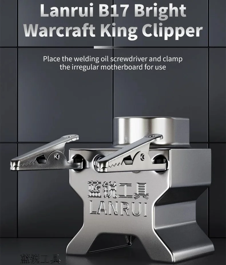 Lanrui B17 Universeller PCB-Clipper, Klemme für unregelmäßige Hauptplatinen, für Handy-Lötreparaturen, Halterung mit Schraubendreher und Aufbewahrungsloch für Paste – Detail 1