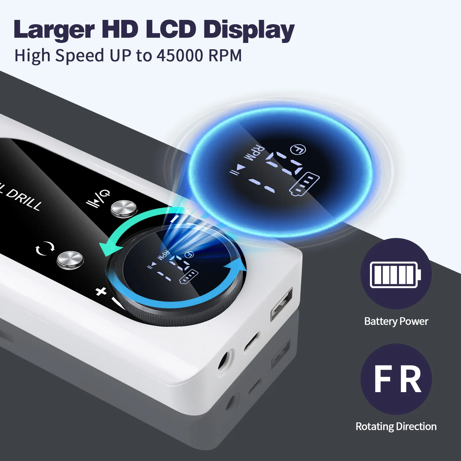 Lucidatrice professionale per rimozione unghie 45000 giri/min Kit trapano elettrico per unghie portatile ricaricabile per strumento per salone di manicure