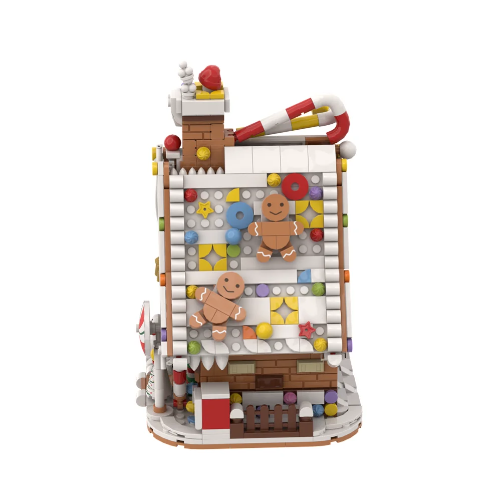 MOC Christmas Santa Gingerbread House Building Blocks Claus Village Hut Model Brick DIY Creative Toys Kid Gift