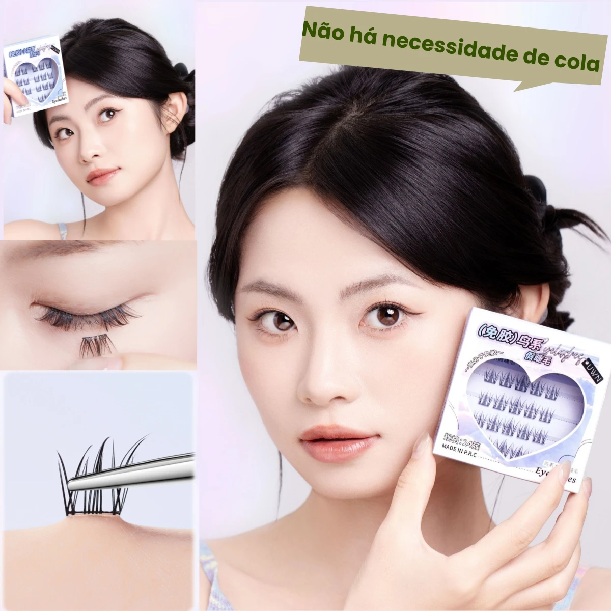 Wendy Lashes Cílios Postiços Reutilizáveis Sem Cola Auto-adesivo Cômico Natural Grosso Extensão de Cílios Longos Ampliar Olhos