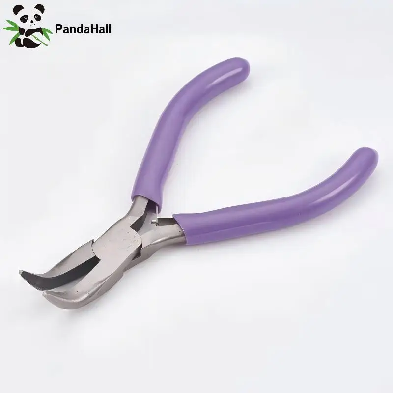 Pandahall  Carbon Steel Jewelry Pliers Bent Nose Pliers Polishing Jewelry Making Tools 12x7.2x0.9cm