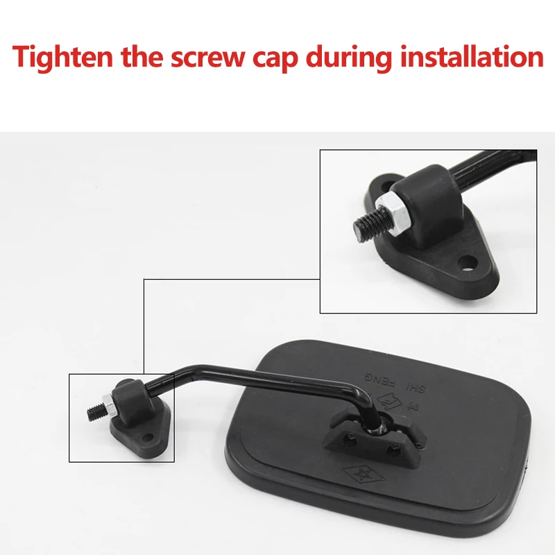 1 Pair Universal Rearview Mirror Adjustment Rectangular Mirror for Enclosed Electric Tricycle 15.3cmx11.6cm