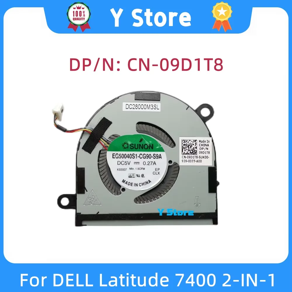 Y Store New Original Laptop Heatsink For Dell Latitude 7400 2-IN-1 Cooling Fan 09D1T8 9D1T8 CN-09D1T8 Fast Ship