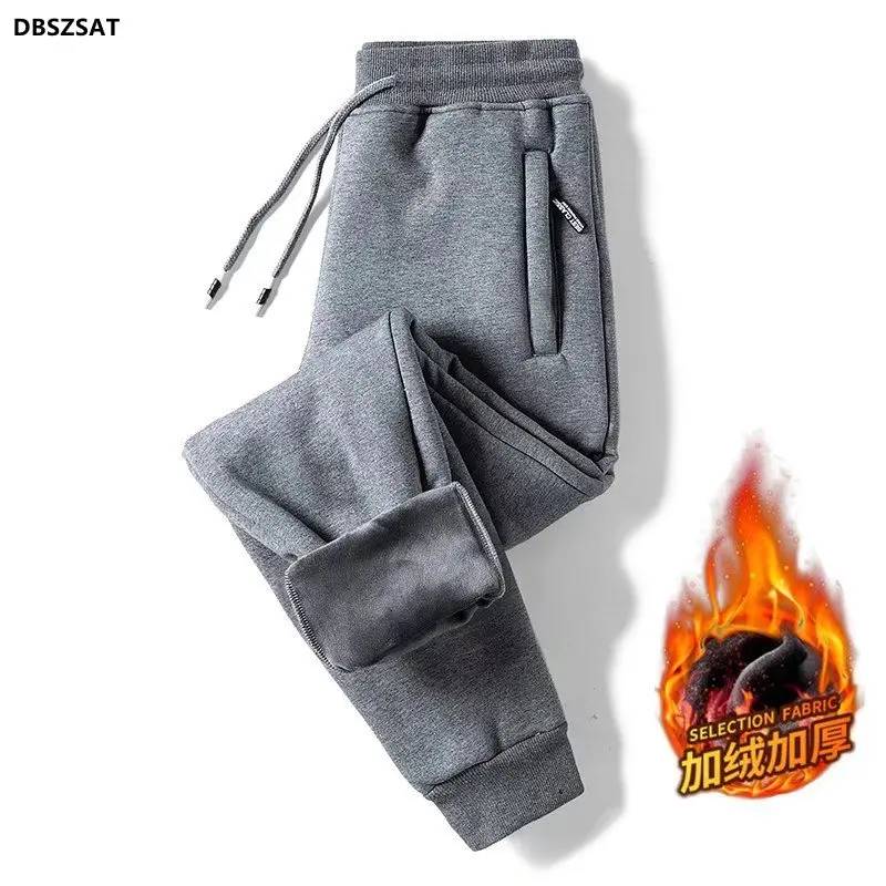 2023 Men's Winter Sweatpants Pants Fleece Lined Thick Warm Sports Trousers Men Joggers Elastic Waist Plus Size 7xl Thermal Big