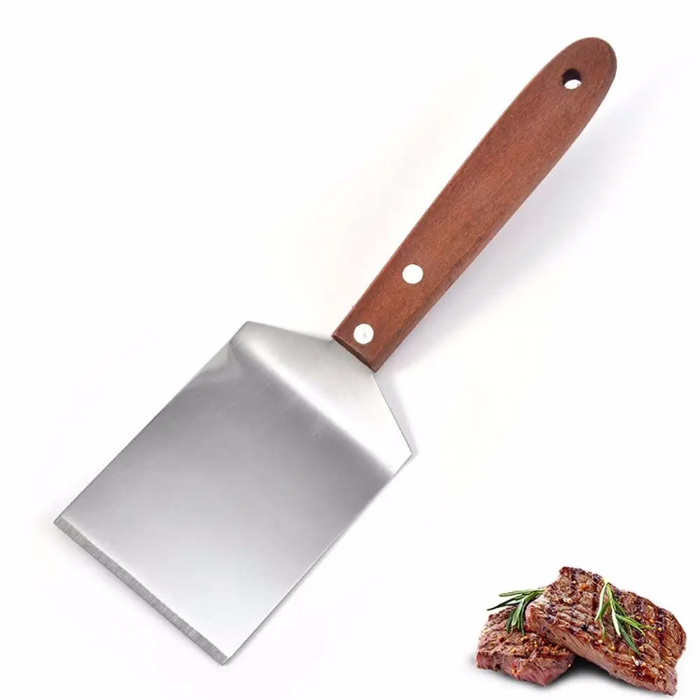 Stainless Steel Fried Baking Pancake Fish Spatula Cooking Turner BBQ Shovel Kitchen Accessories