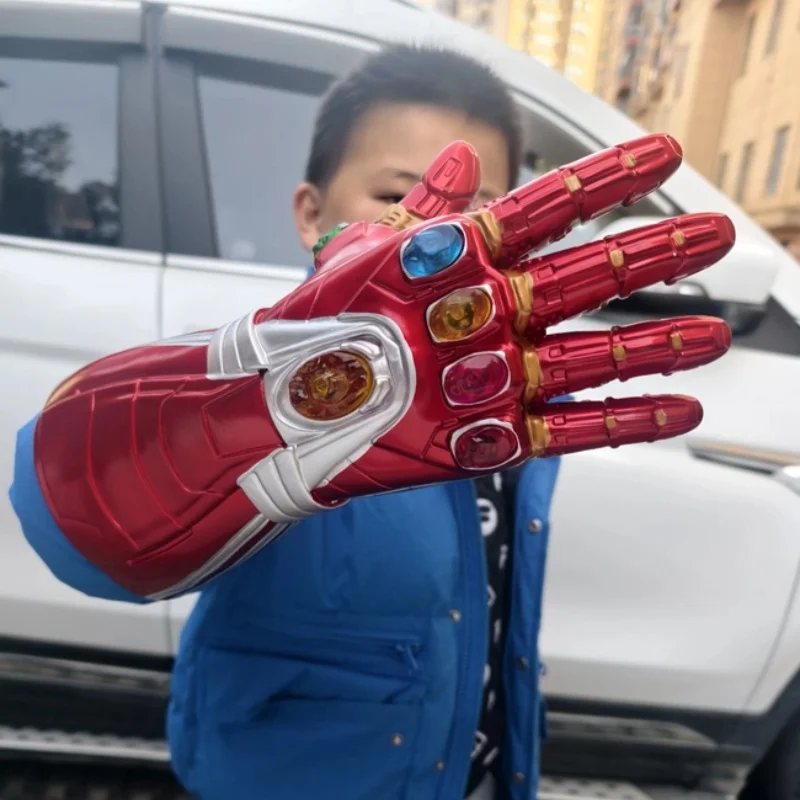 

Cosplay Final battle superhero Iron man Gloves LED Light gem stone Arm Costume Fancy Dress party Anime stage show props gift