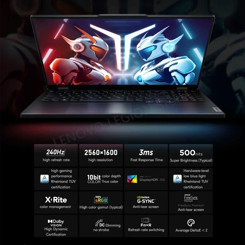 لينوفو ليجيون R9000P كمبيوتر محمول للألعاب الرياضية الإلكترونية 16 بوصة AMD R9 7945HX 1T/4T RTX4060 100%sRGB 500nits 2.5K 240 هرتز لعبة الكمبيوتر المحمول