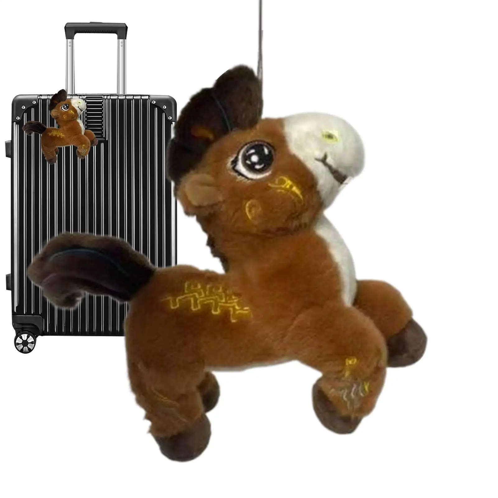 Llavero de Peluche de Caballo, Mascota China, Amuleto Auspicioso, para Bolso, Cartera, Tote, Festival de Primavera, Cumpleaños