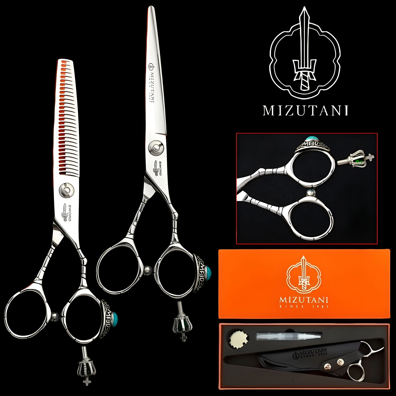 New MIZUTANI barber scissors 6.0/6.5Inch VG10 material scissors 30-35 hair thinning scissors Salon professional hair scissors