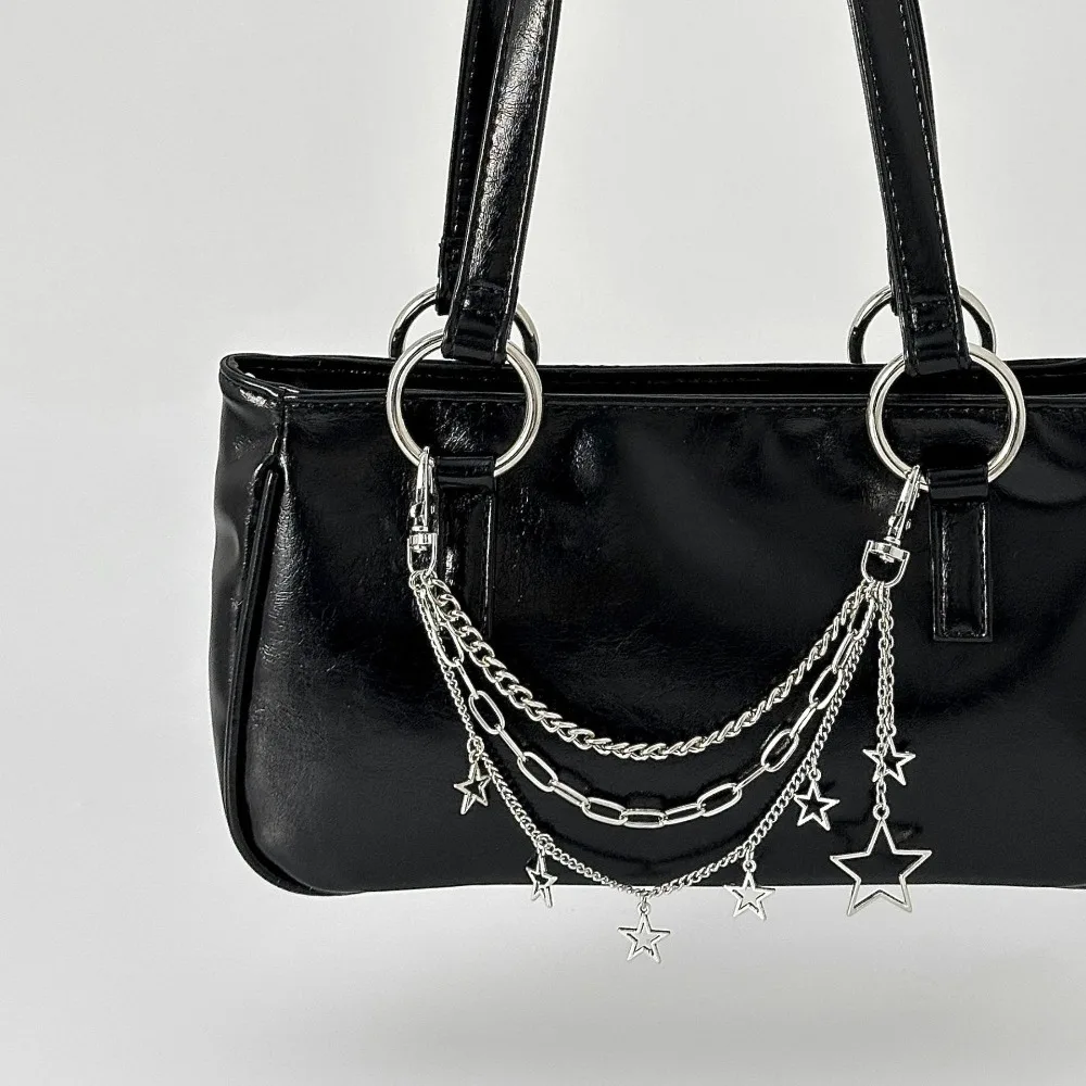 Y2k Style Multi-layer Bag Chain Star Pearl DIY Handbag Charm Bag Accessories Metal Acrylic Beaded Keychain
