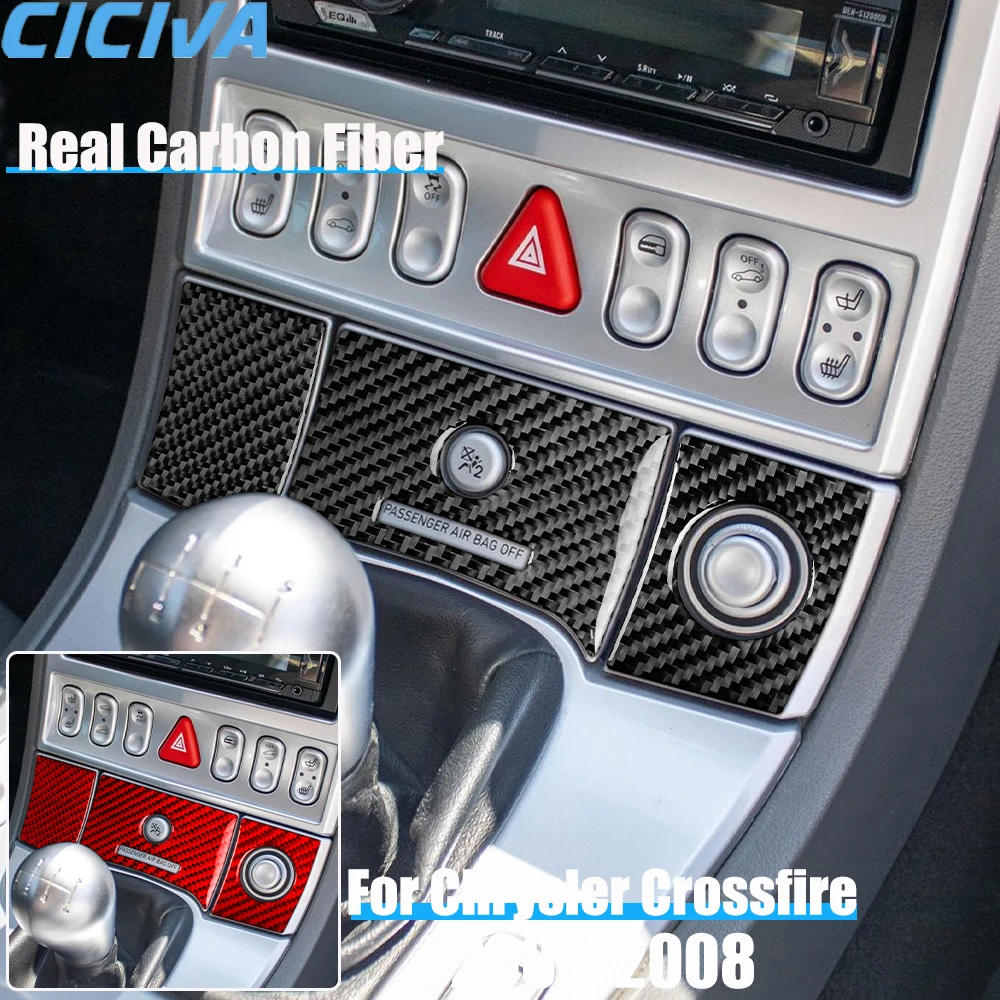 

Real Carbon Fiber Car Accessories Cigarette Lighter Trim Cover Soft Sticker For Chrysler Crossfire 2003 2004 2005 2006 2007 2008