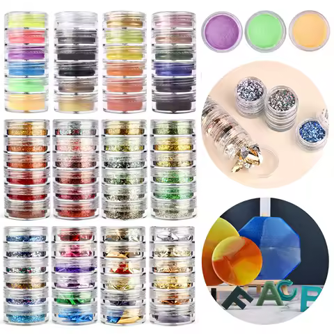 6 Colors/Set Pearlescent Powder Natural Mica Mineral Powder Glitter Powder DIY Epoxy Resin Filler Gold Paper Jewelry Making