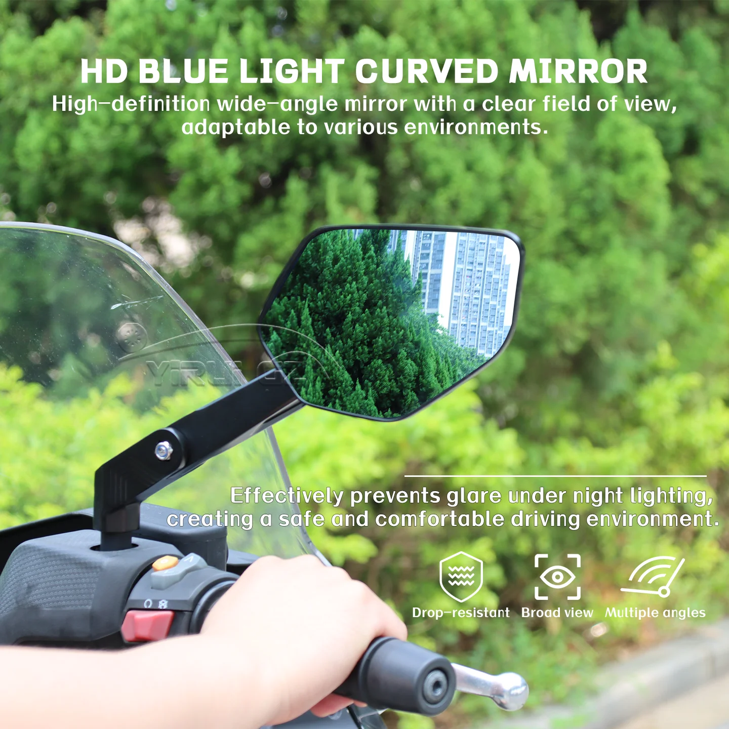 لأبريليا sr gt 200 200 مرآة الرؤية الخلفية الجانبية قضيب مرآة قابل للطي للدراجة النارية مرآة الرؤية الخلفية الضوء الأزرق مرآة مضادة للوهج 2022-