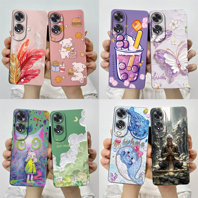 For OPPO A60 Case OPPOA60 CPH2631 Funda Silicone TPU Soft Phone Coque Sweet Painted Printed Shockproof Protective Cover Capa Bag