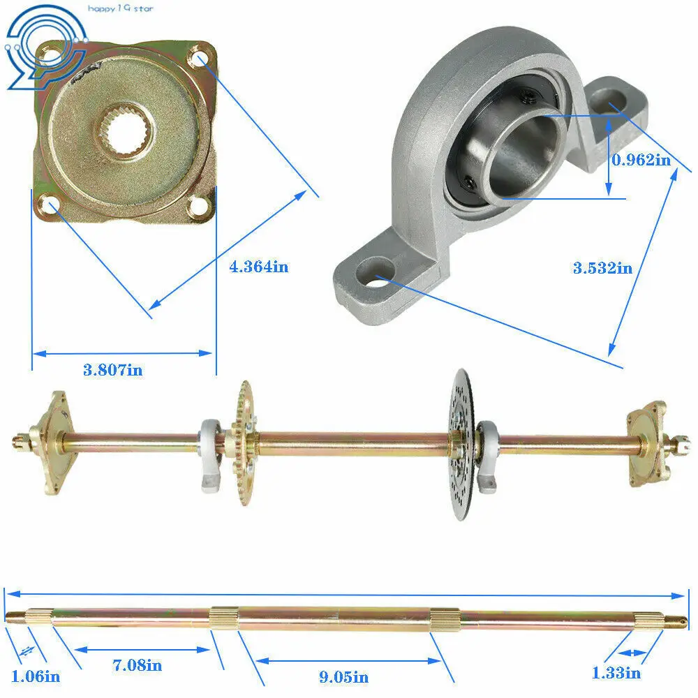 810mm Rear Axle Kit 4 Stroke 125cc Semi Auto Engine Motor DIY GoKart ATV Vehicle