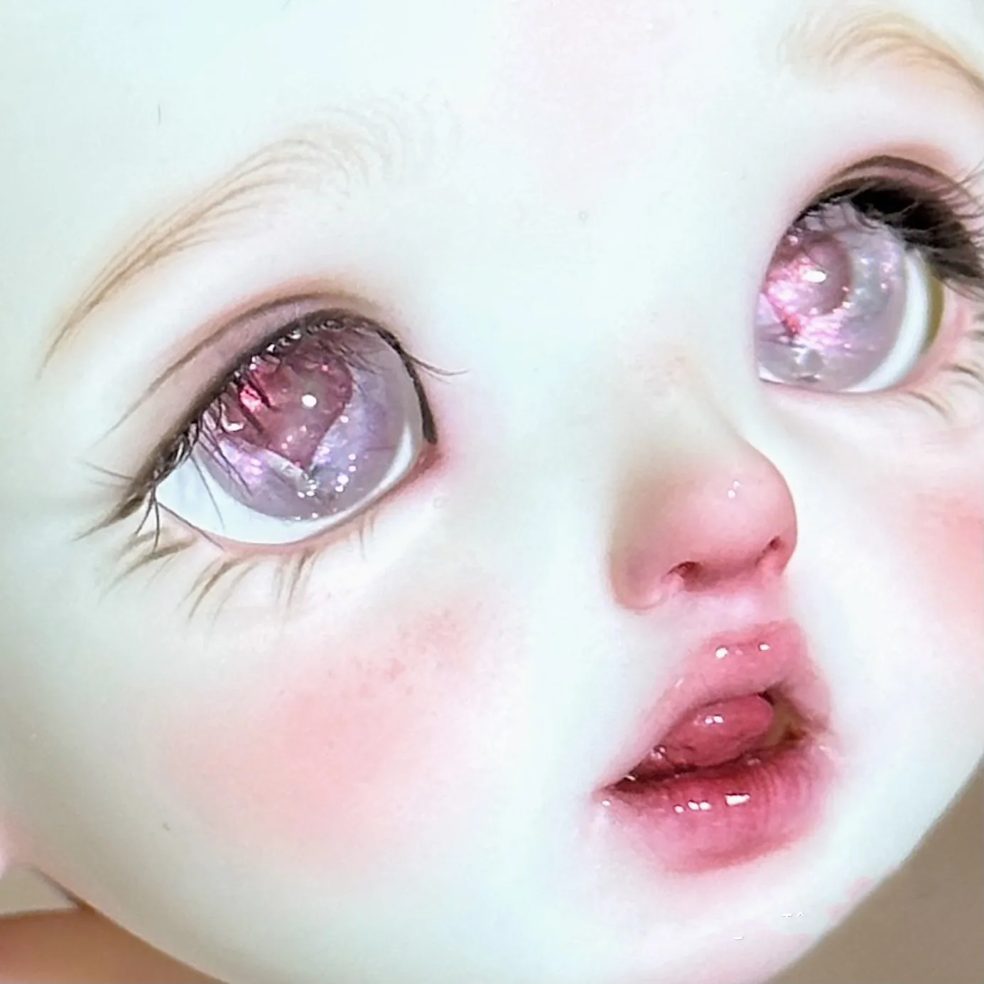 

14mm Peach Heart Powder BJD Doll Safety Eyes Toy Accessory