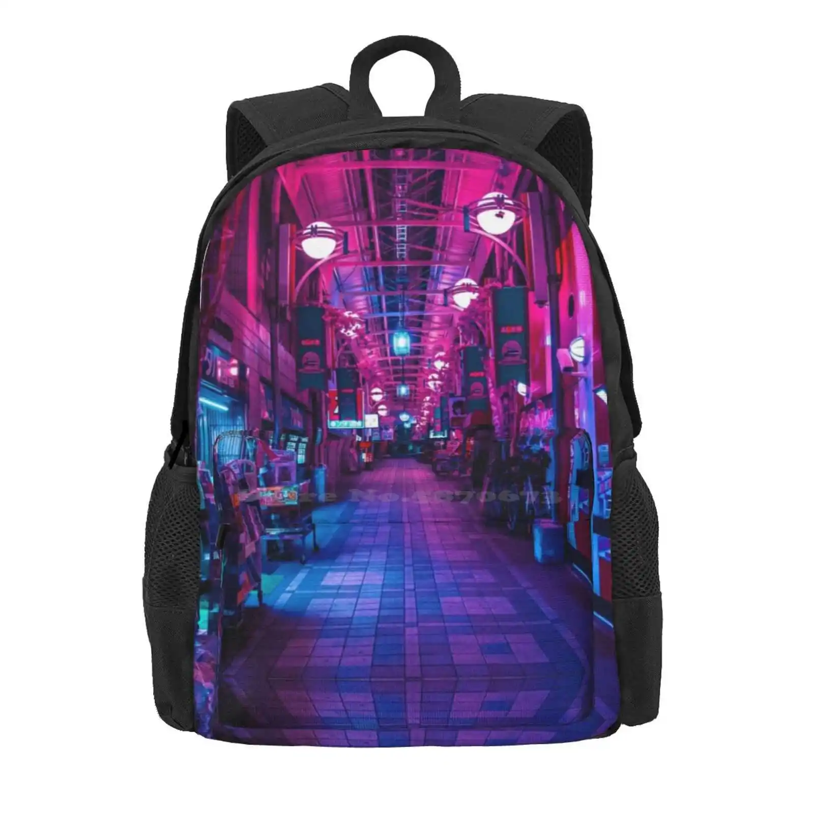 Entrance To The Next Dimension Hot Sale Schoolbag Backpack Fashion Bags Japan Hiroshima Alley Future Neon Lights Shopping