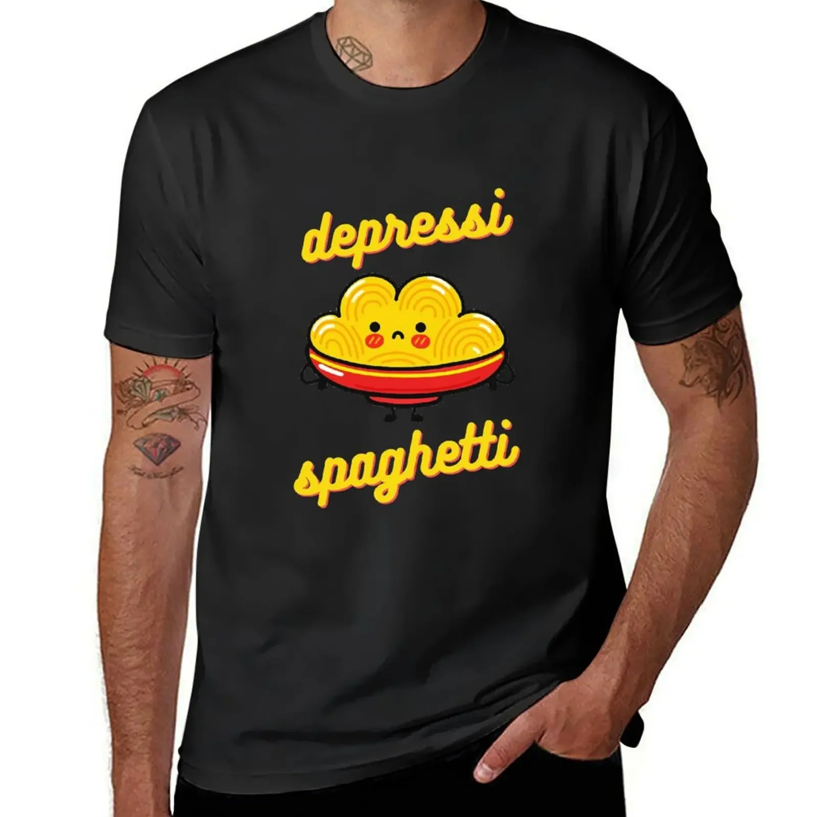 

Depressi Spaghetti T-Shirt oversize t-shirts man sweat Man t-shirt mens graphic t-shirts anime