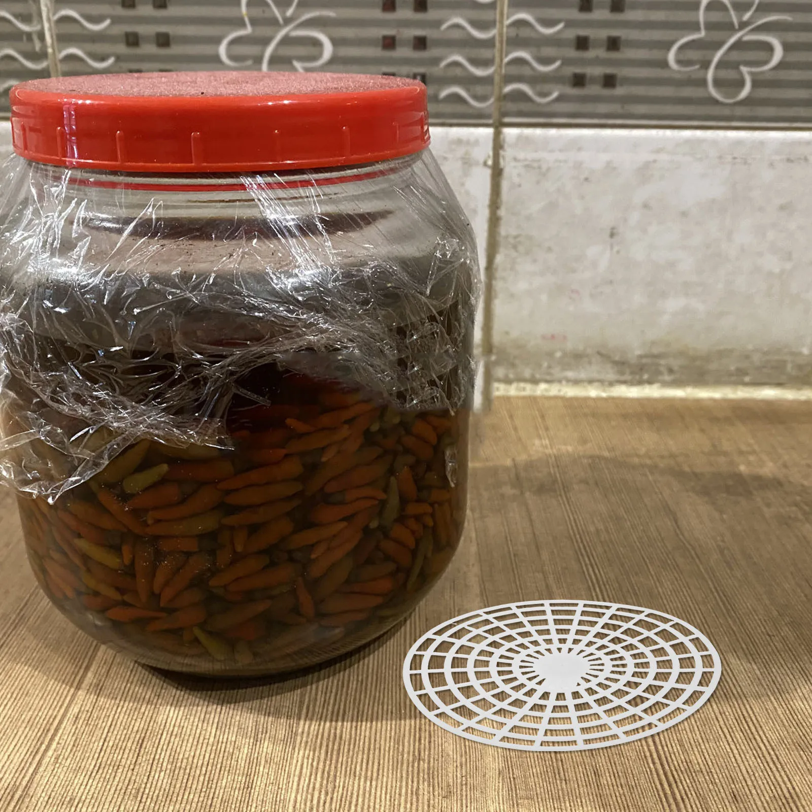 

5pcs Vegetable Press Tool 7" Wide Mouth Mesh Plate For Fermentation Jar Pickling Canning Sauerkraut Presser Plastic Fermenting