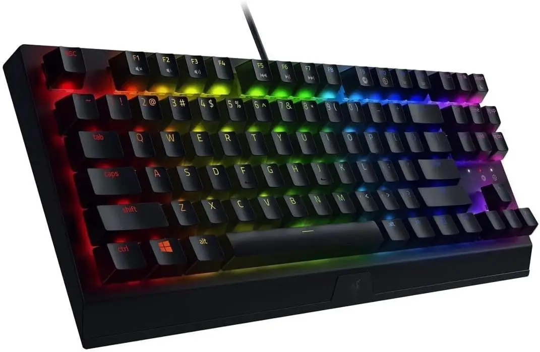 Compact Mechanical Gaming Keyboard with RGB Lighting, Programmable Macros & USB Passthrough - Renewed