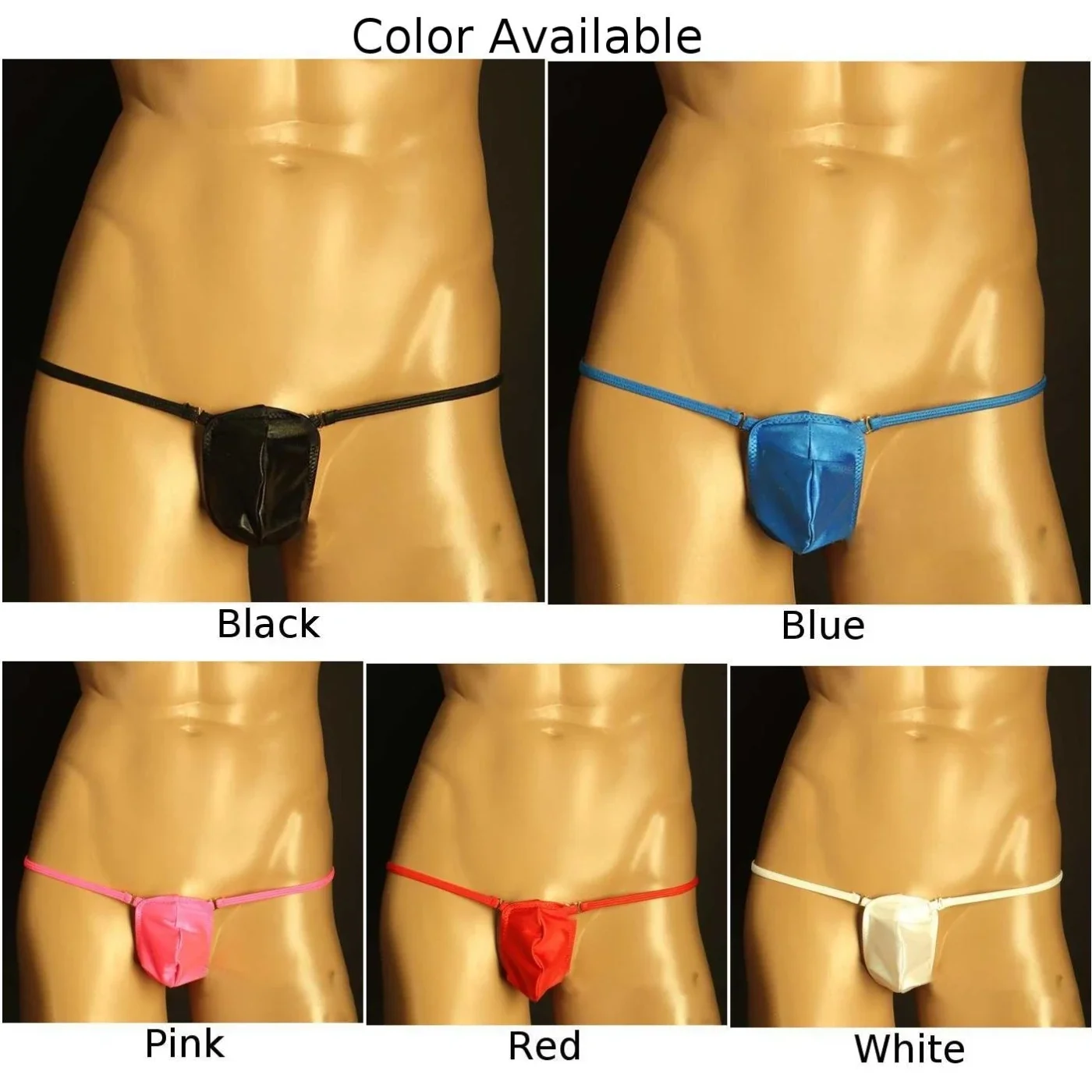 Men Sexy Briefs Underwear Low Waist Pouch Panties Ice Silk Sexy Lingerie Thongs T Back Micros Underpants Hollow Out Exposed Butt