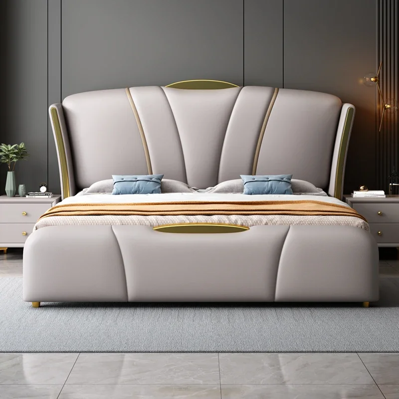 Nordic Luxury Kids Double Bed Modern High End Headboard Twin Double Bed Girl Sleeping Cama Matrimonio Furniture For Bedroom