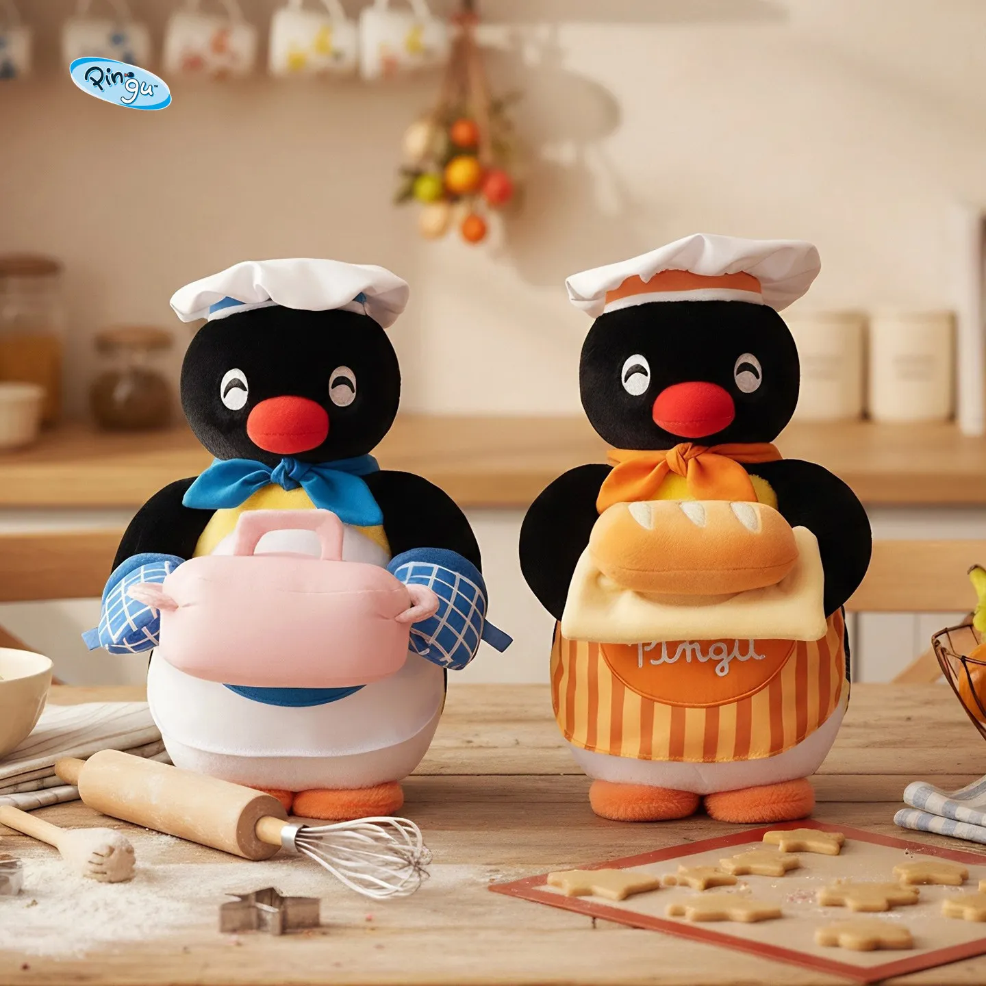 Pluszowa zabawka 30 cm, seria kucharska, pingwin kucharz, uroczy motyw pieczenia, dekoracja pokoju dziewczynki, miękka wypchana lalka, dziewczęcy prezent na rocznicę dla par.