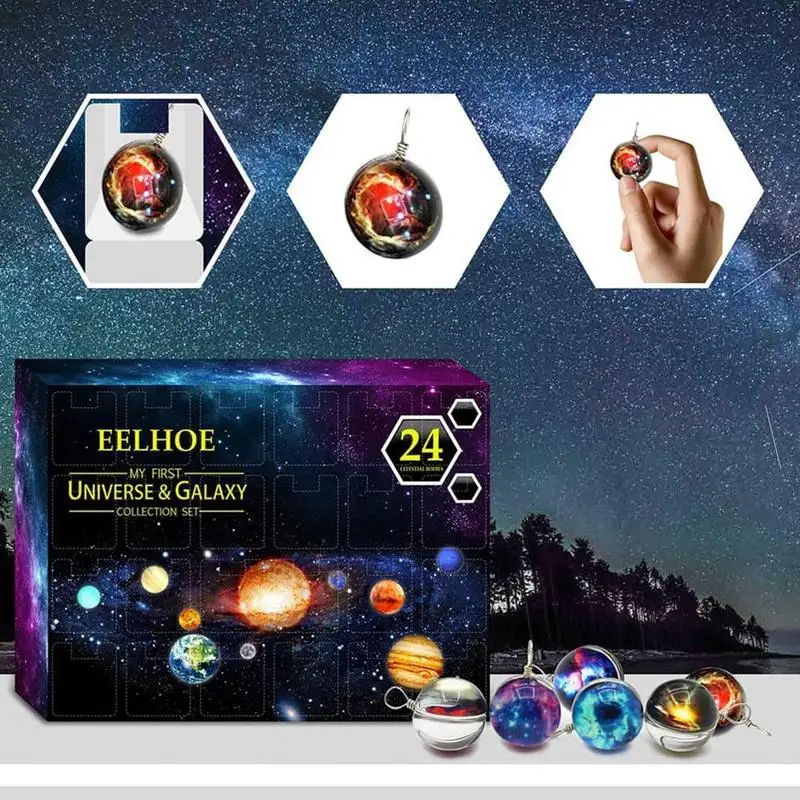 Universe Galaxy Planet Advent Calendar Set Exquisite Cosmic Planet Christmas Surprise Gift Box Perfect Science Gift for Kids